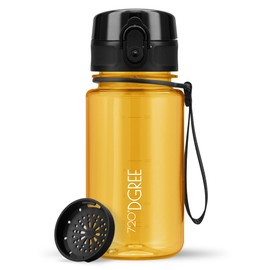 720°DGREE crystalClear ‘uberBottle’, Children's Water Bottle 350 ml + Sieve, BPA-Free, Leak-Proof, for School, Kindergarten, Girls & Boys from 3 Years, Small Water Bottle, Lightweight, Shockproof