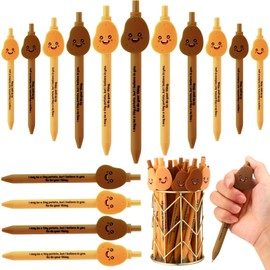 MotiMind 30 Pcs Back to School Gifts Positive Pens Bulk Inspirational Black Ink Pens Gifts Funny Motivational Quotes Ballpoint Pens with Sayings for Students Coworker Employees(Potato)