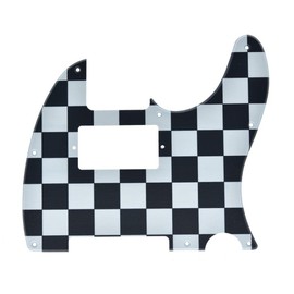 KAISH 8 Hole Tele Style Humbucker Pickguard TL Guitar Pick Guard for Telecaster/Tele Black/White Grid