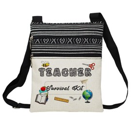 LiuenMgg Teacher Survival Kit Messenger Bag Small Ethnic Pattern Printed Adjustable Strap Crossbody Zipper Bag Phone Bag Wallet Cute Shoulder Handbag for Teachers Professors Women