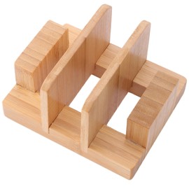 GZLT Bamboo Pot Lid Holder Stand, Cutting Board Organizer and Rack for Kitchen Storage, Made Countertop Space Saver for Pot Lids and Cutting Boards