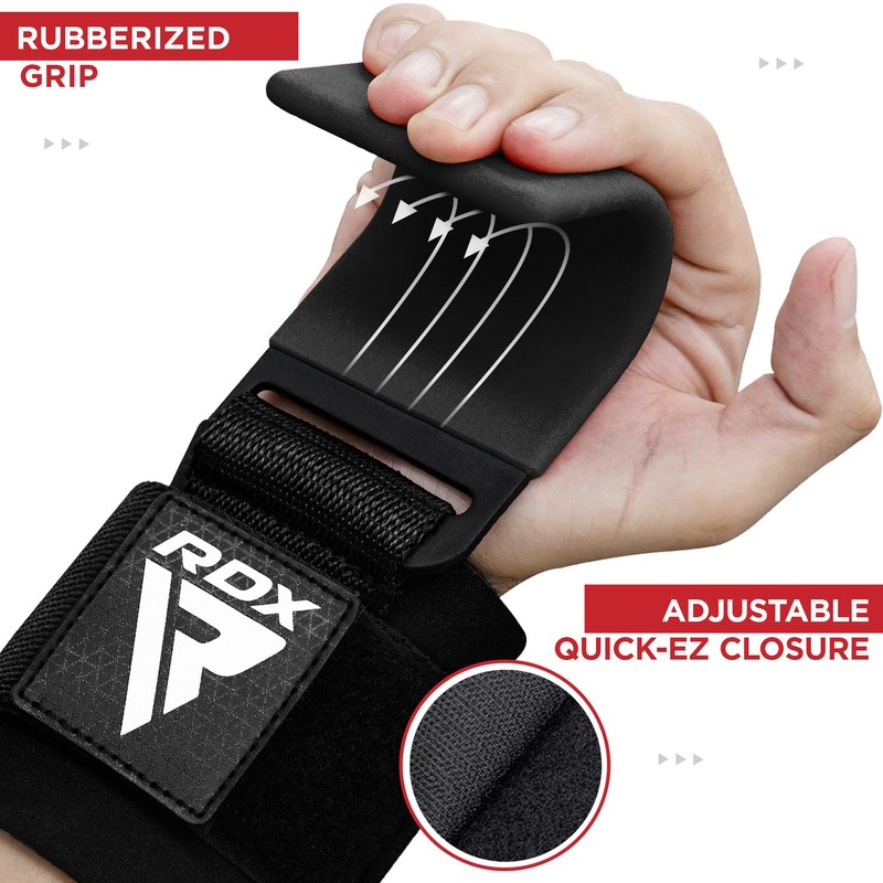 RDX Weight Lifting Hooks Straps Pair, 8mm Neoprene Padded Wrist