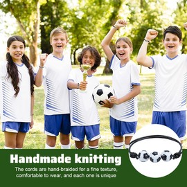 AFCJLTO Pack of 10 Children's Football Bracelets, Adjustable Cord, Football Bracelet, Friendship Bracelet, Children's Football Party Bag, Football Party, Children's Birthday Party Bag