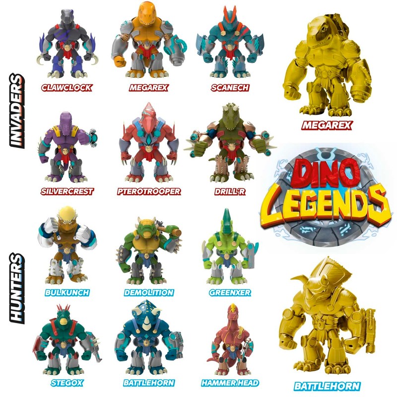 CRAZE Dino Legends Action Figures for Children, Dinosaur Warrior Figures