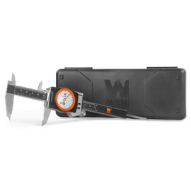 WEN 6-Inch Stainless Steel Digital Dial Caliper with LED Readout, Smart Functionality, and Storage Case, IP67 Rated (10767D)
