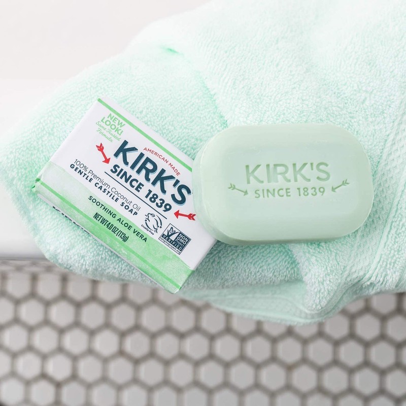 Kirk's Original Coco Castile Bar Soap Soothing Aloe Vera, 4