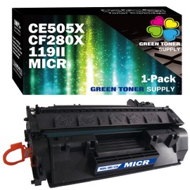 Green Toner Supply (Pack of 1) Compatible CE505X CF280X MICR Toner (worked for check printing) used for HP P2050 P2055d P2055n P2055x, Laser Jet Pro 400 M401DN M425DN LBP6650dn LBP6300dn