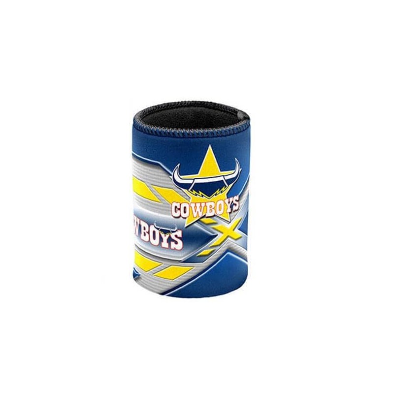 NRL North Queensland Cowboys Can Cooler - Blue Yellow, Neoprene,