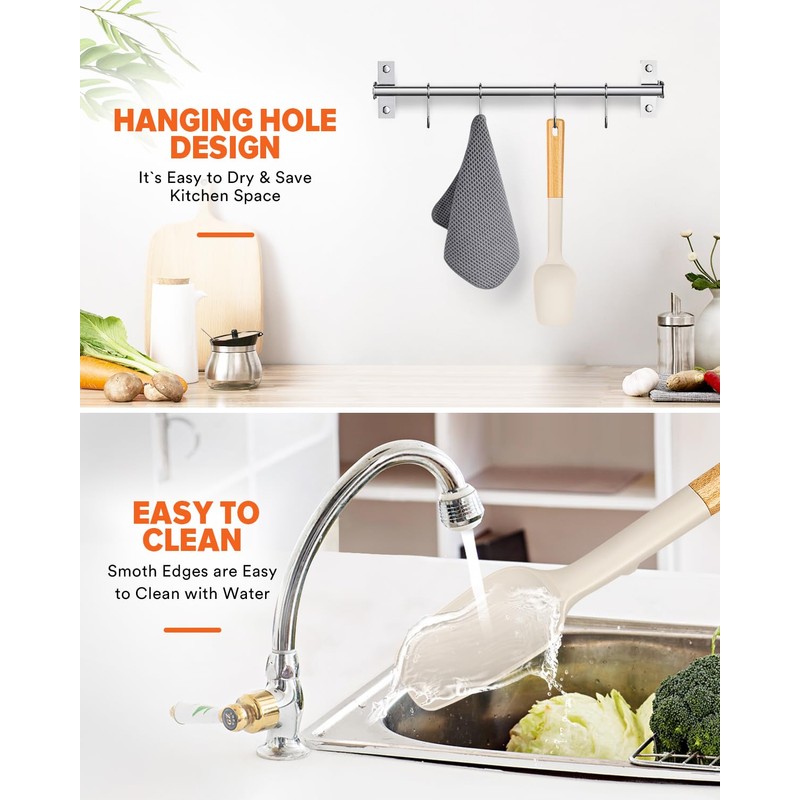 Silicone Spoon Spatula, Great For Scraping Bowls And Scooping Batter,