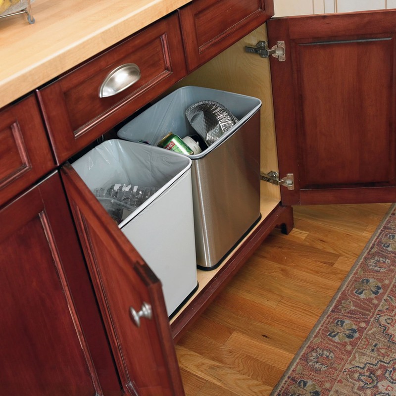 Polder 7 Gallon, Undersink, No Skid Rubber Base, Brushed Stainless