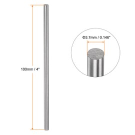 HARFINGTON 15pcs Round Rods 3.7mm x 100mm High Speed Steel (HSS) Lathe Bar Stock DIY Craft Tools for Turning Facing Drilling Threading