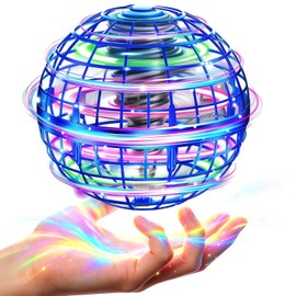 HachibuJou Flying Ball Flying Ball Toy Boomerang Spinner Gyro UFO Toy for Kids Funny Christmas Birthday Present 360° Rotating Popular LED Light Included (Blue)