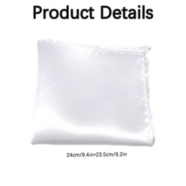 Pocket Square, White Men's Handkerchiefs, Pocket Handkerchief, Pocket Squares for Men, Silk Pocket Square for Men and Women, Classic Hankie for Grooms, Weddings, Prom, Celebration, Party