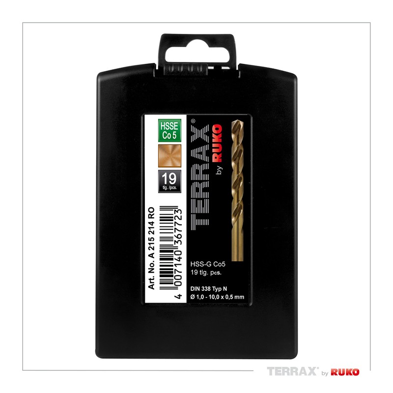 Terrax by Ruko A215214RO Twist Drill Bit Set DIN 338