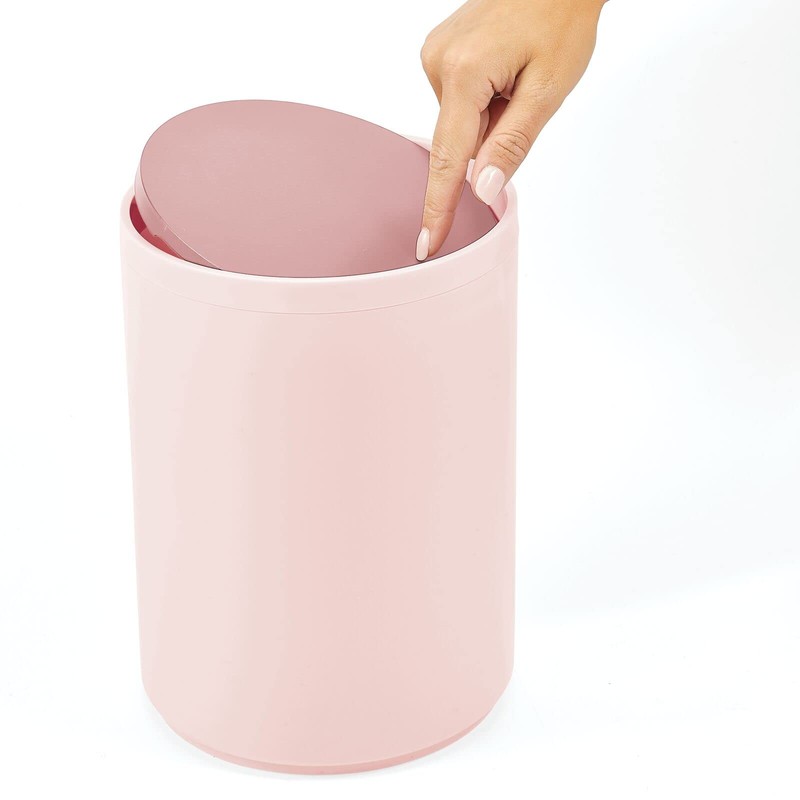 mDesign Plastic Small Slim Round 1.7 Gallon/6.5 Liter Trash Can