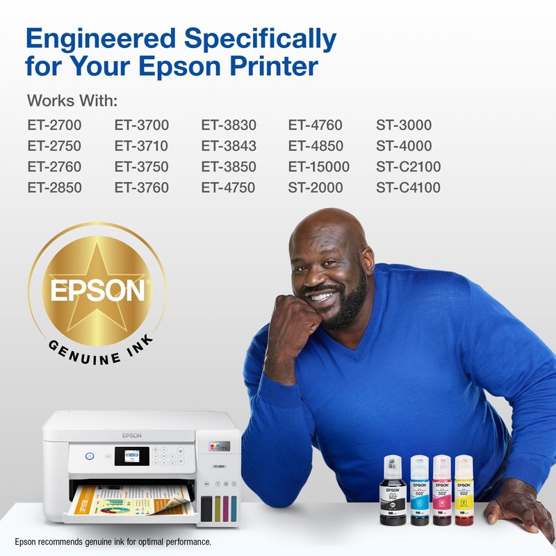 EPSON 502 EcoTank Ink Ultra-high Capacity Bottle Cyan Works with