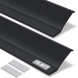 Nuogo Weatherproofing Garage Door Seals Top and Sides Seal Strip PVC Garage Door Weather Stripping with Screws (78.7 ft, Black)