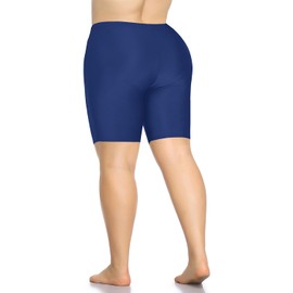Aqua Eve Pantalones cortos de natación de talla grande para mujer, con control de abdomen, parte inferior de bikini de cintura alta, gris, azul , 14 Plus