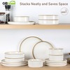 GBHOME Stoneware Dinnerware Sets for 8, Round Reactive Glaze Ceramic