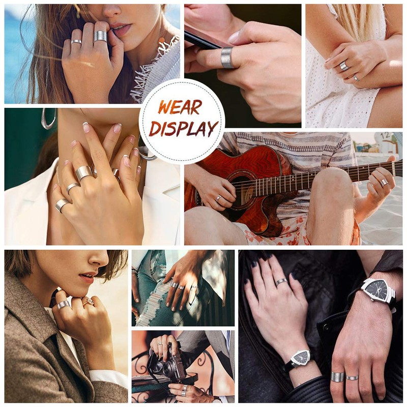 Stackable Silver Rings for Female, Plain Silver Dainty Band Finger