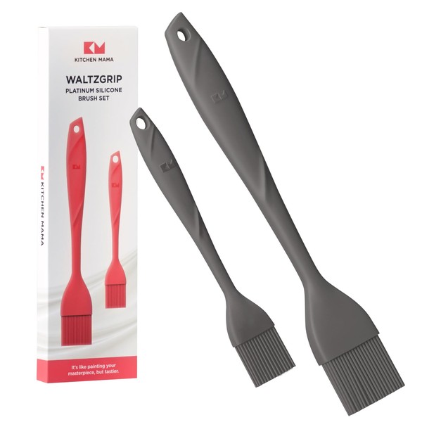 Kitchen Mama WALTZGRIP Platinum Silicone Basting Pastry Brush: Set of