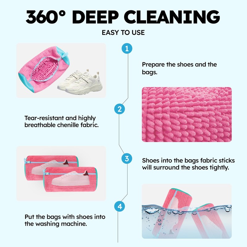 Shoe Washing Machine Bags: Sneaker Laundry Bags with Zipper Lock