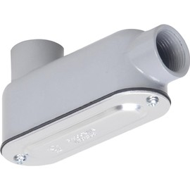TayMac RLB250 Threaded LB Conduit Body, Die Cast Aluminum, Stamped Steel Cover, 2-1/2-Inch,Gray