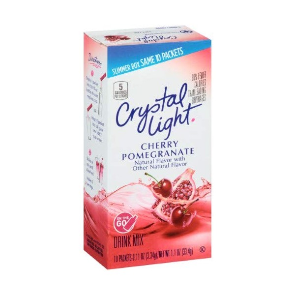 Crystal Light On The Go Antioxidant, Natural Cherry Pomegranate, 10-Count Boxes Pack of 3