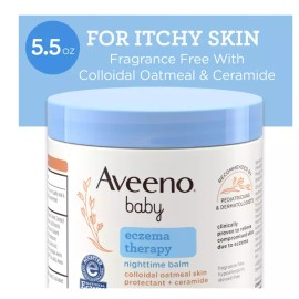 Aveeno Baby Eczema Therapy Nighttime Body Balm, Colloidal Oatmeal, 5.5 oz
