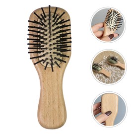 Ipetboom 2pcs Mini Hairbrush Bamboo Detangling Scalp Massage Comb for All Hair Types Portable Compact Paddle Brush with Cushion Design to Reduce Breakage and Promote Hair Growth