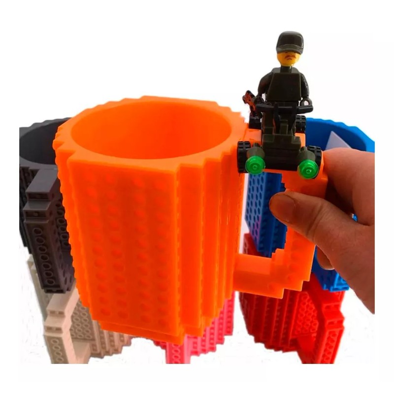 MUG Taza Cafe Bloques Construccion Creativo Figuras Vaso Mug