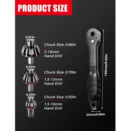 3-in-1 Ratchet Drill Chuck Key Wrench - Universal Chuck Key Tool for Electric Drills & Power Tools