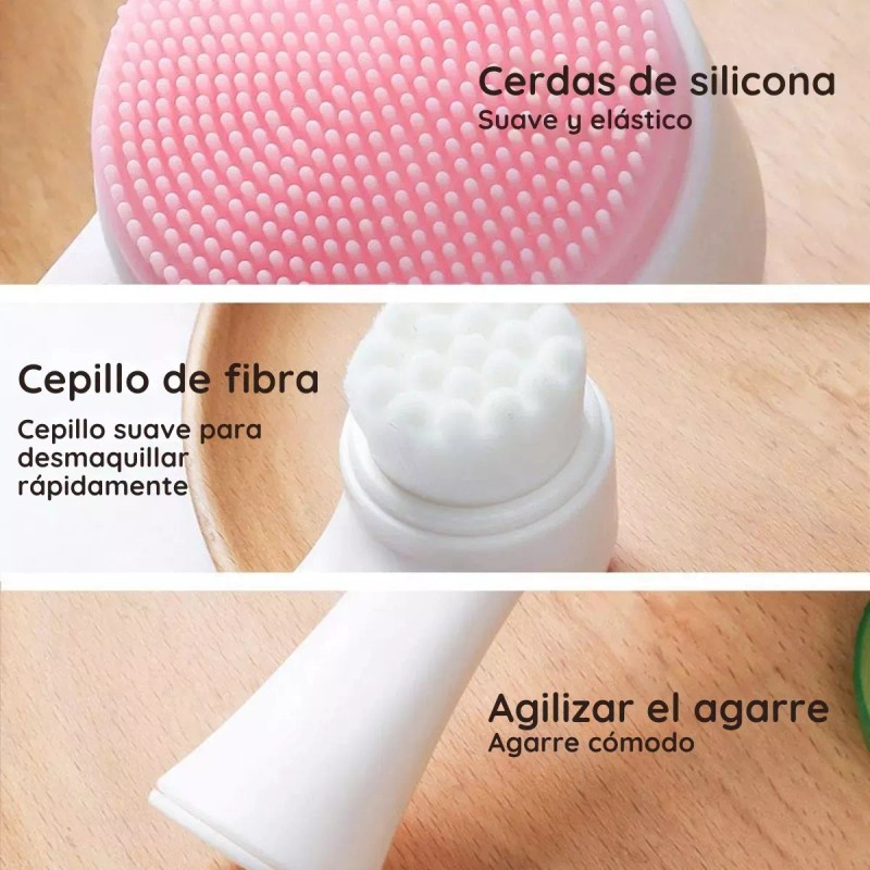 Mafab Cepillo Limpieza Facial Doble Cara Manual Exfoliante Color F