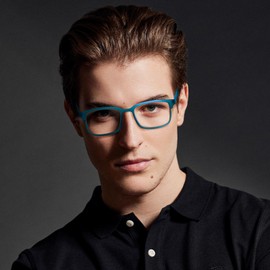 CARA 2 Pack Progressive Multifocus Reading Glasses for Men, Women Premium TR90 Frame Blue Light Blocking Computer Readers, 3ft Range Workspace (Top is not 0), 2.5 Black & Light Blue