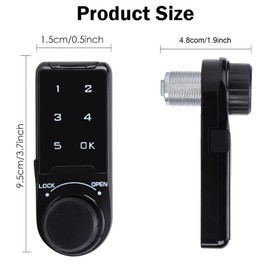Code Security Lock Touch,VDHU Electronic Cabinet Deadbolt Lock,Digital Keypad Password Keyless Entry Key Access for Doors Coded Locker for Furniture,Hotel, Company, Factory (L=20)