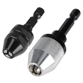 2 Pcs Keyless Drill Chuck Conversion Tool 0.3-3.6mm/0.3-6.5mm, 1/4 Inch Hex Shank Drill Bit Adapter Quick Change Converter Screwdriver for Micro Drill Bit, Pin Chuck and Manul Drill
