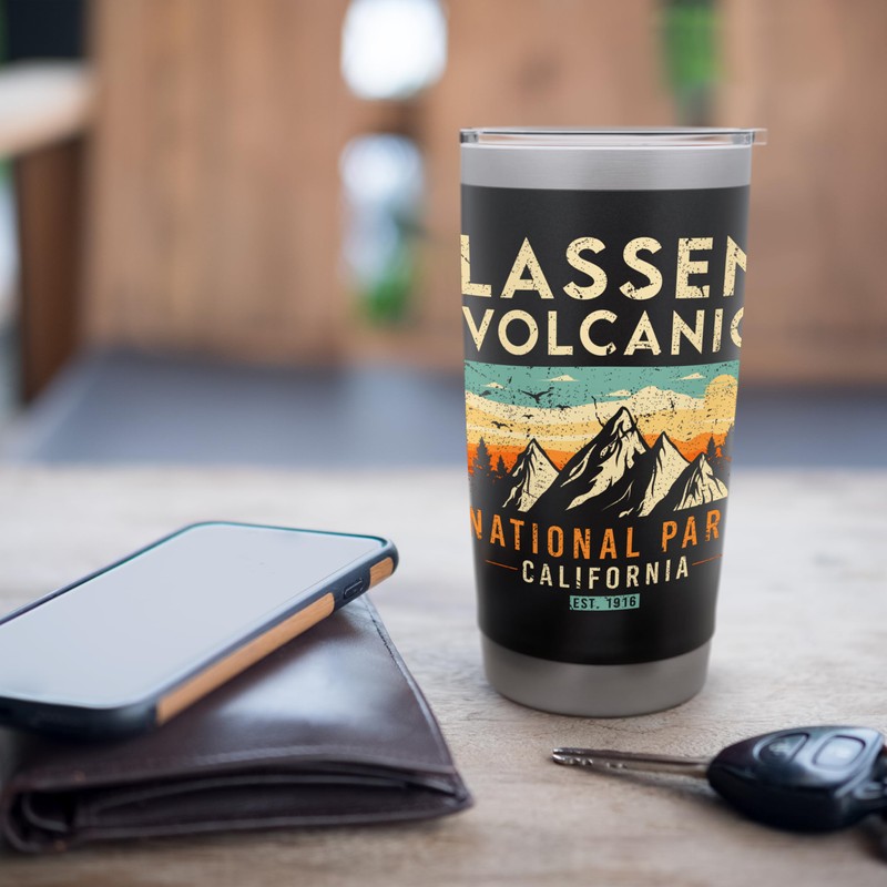 Lassen Volcanic Est 1916 California Retro National Park Stainless Steel