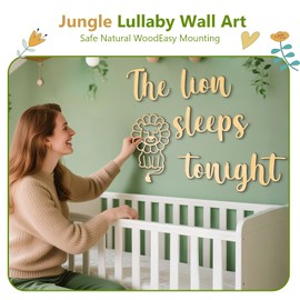 ​​Safari Nursery Decor-The Lion Sleeps Tonight Wooden Sign - Boho Theme for Boys Room, Baby Room, Farmhouse