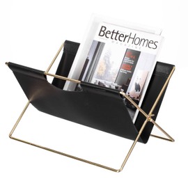 Fabulaxe 9-In Foldable Magazine Rack, Book Basket, Farmhouse Letter Organizer, File Holder ? for Living Rooms and Home Offices - Ideal as Office Desk Accessories, Desk Organizer and Newspaper holder