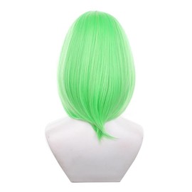 Aadesso 062-bright green color with long bangs 40cm/1.31feet Shoulder-length Anime Cosplay Wig Heat resistant Straight Synthetic Hair Wig