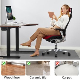 Office Chair Mat for Hardwood Floor&Tile,55"x35" Anti-Slip Desk Chair Mat,Low-Pile Chair Mat,Multi-Purpose Hardwood Floor Protector for Office,Home (Grey, 35 * 47 in)