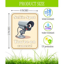Set of 3 Double Sided 12x8 Inches Plastic Sign "Selfie Spot You're on Camera!" - Video Surveillance Signs Outdoor - No Tresspassing Surveillance Private Property - This House is Under Guard
