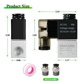 HOFUJNG Solenoid Valve 1/4" NPT 12V/24V/110V, Electric Air Valve, 2 Way Normally Closed With Junction Box, 2V025-08 (DC12V)