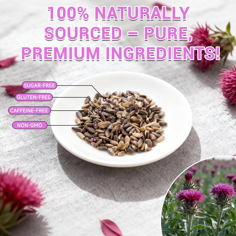 Milk Thistle Tea Bags, Natural Milk Thistle Seed, 50 Teabags,