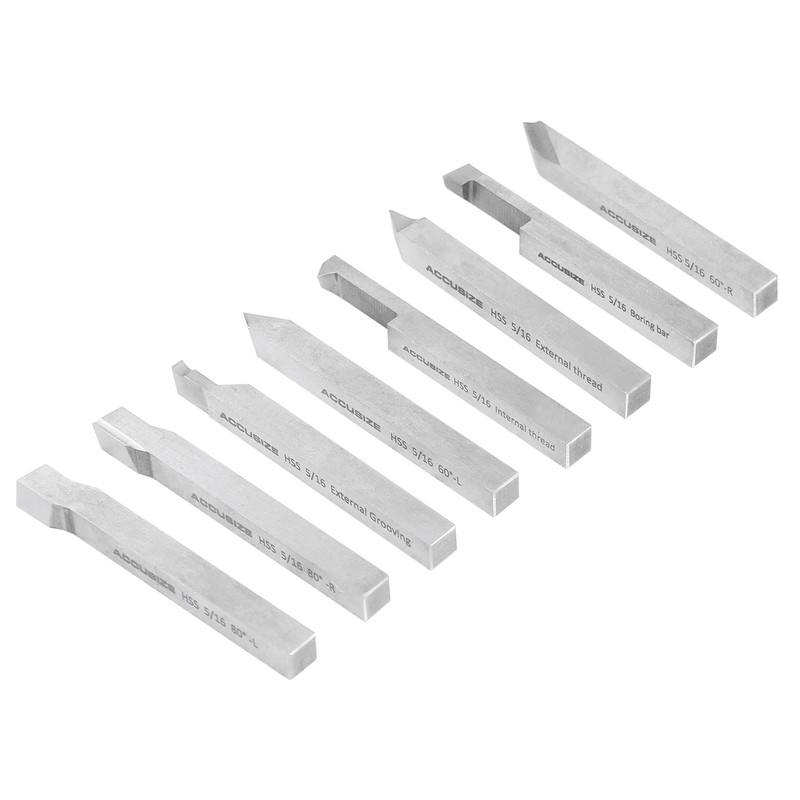 Accusize Industrial Tools 5/16'' 8 Pc H.S.S. Tool Bit Set,