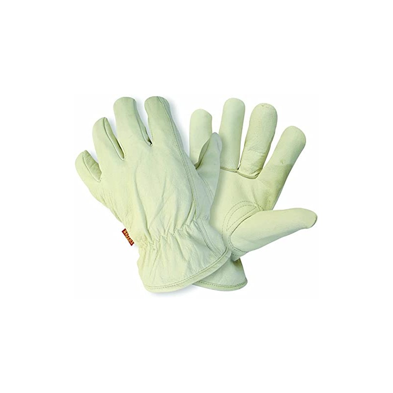 Briers Lined Hide Gloves, White, Medium