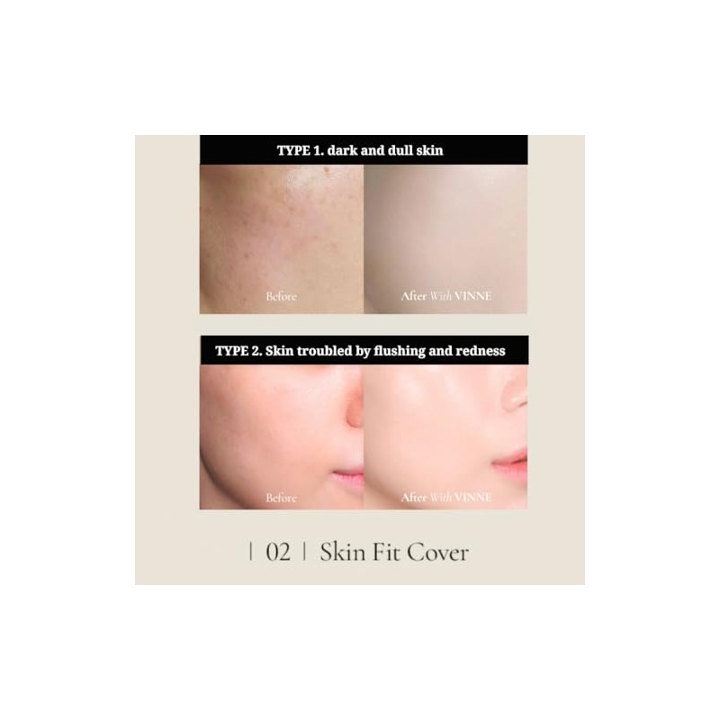 VINNE Base De Maquillaje Coreana En Formato Cushion, Ligera, Acabado