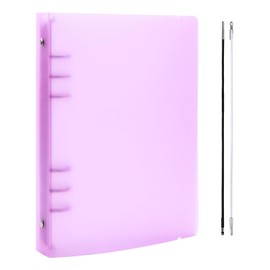 BAOFALI A5 6 Ring Binder Cover Clean Transparent Soft PVC for Refillable Notebook Shell withMatte surfaceforStamp & Die Storage (Purple)