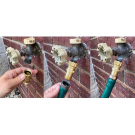 Drip Irrigation and Soaker Hose 25 PSI Pressure Regulator, 3/4" Female Hose Thread x 3/4" Male Hose Thread Lead-Free Brass (With Regular O-Ring, 2, Count)