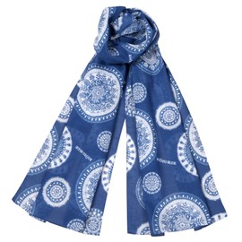 Hitoto Yamamoto Shoten Kyoto Blue Gauze Square Water Wheel (Suirin) [1922] UV Care Treatment, Simple, Modern, Made in Japan